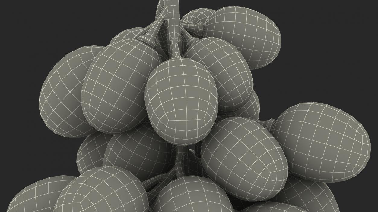 3D Cluster of Green Grapes model