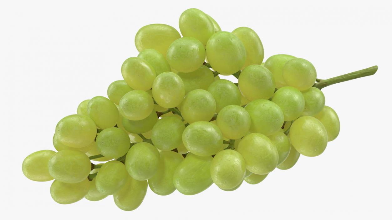 3D Cluster of Green Grapes model