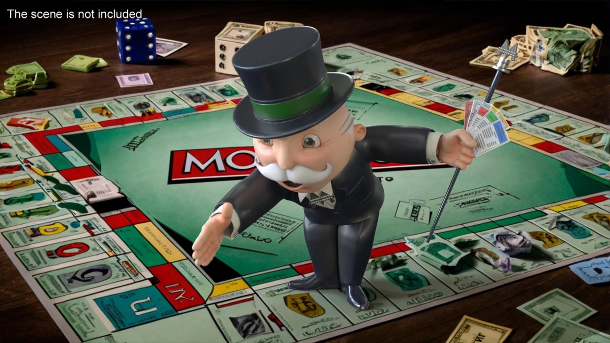 Mr Monopoly Handshake Pose for 3D Print 3D model