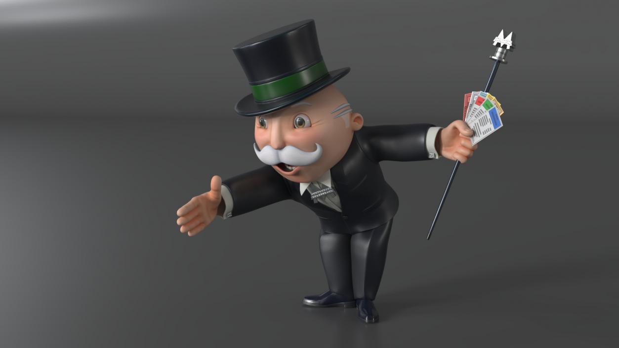 Mr Monopoly Handshake Pose for 3D Print 3D model