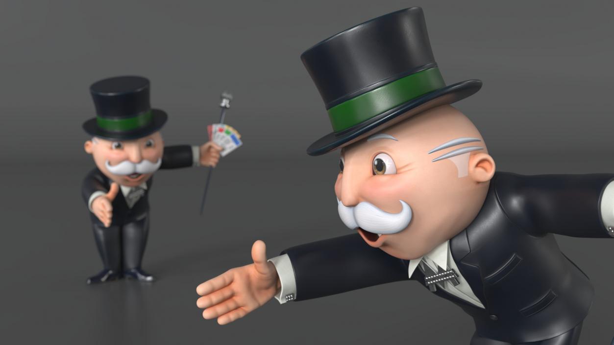 Mr Monopoly Handshake Pose for 3D Print 3D model