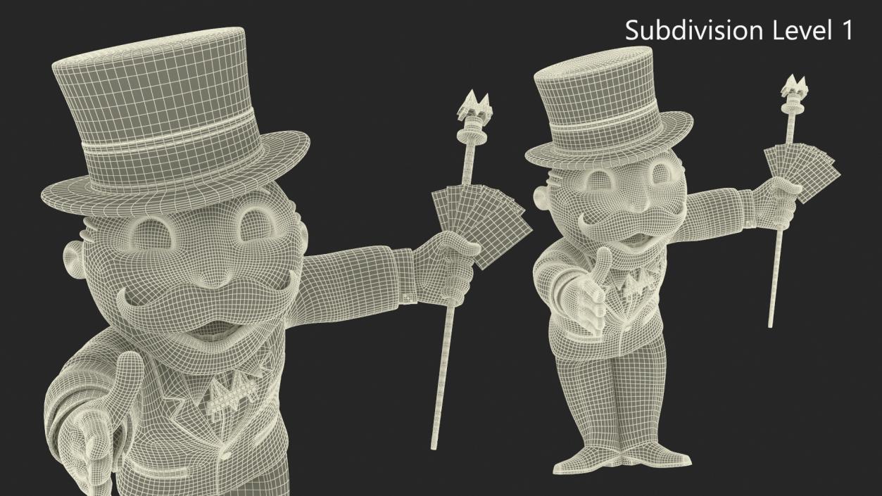 Mr Monopoly Handshake Pose for 3D Print 3D model