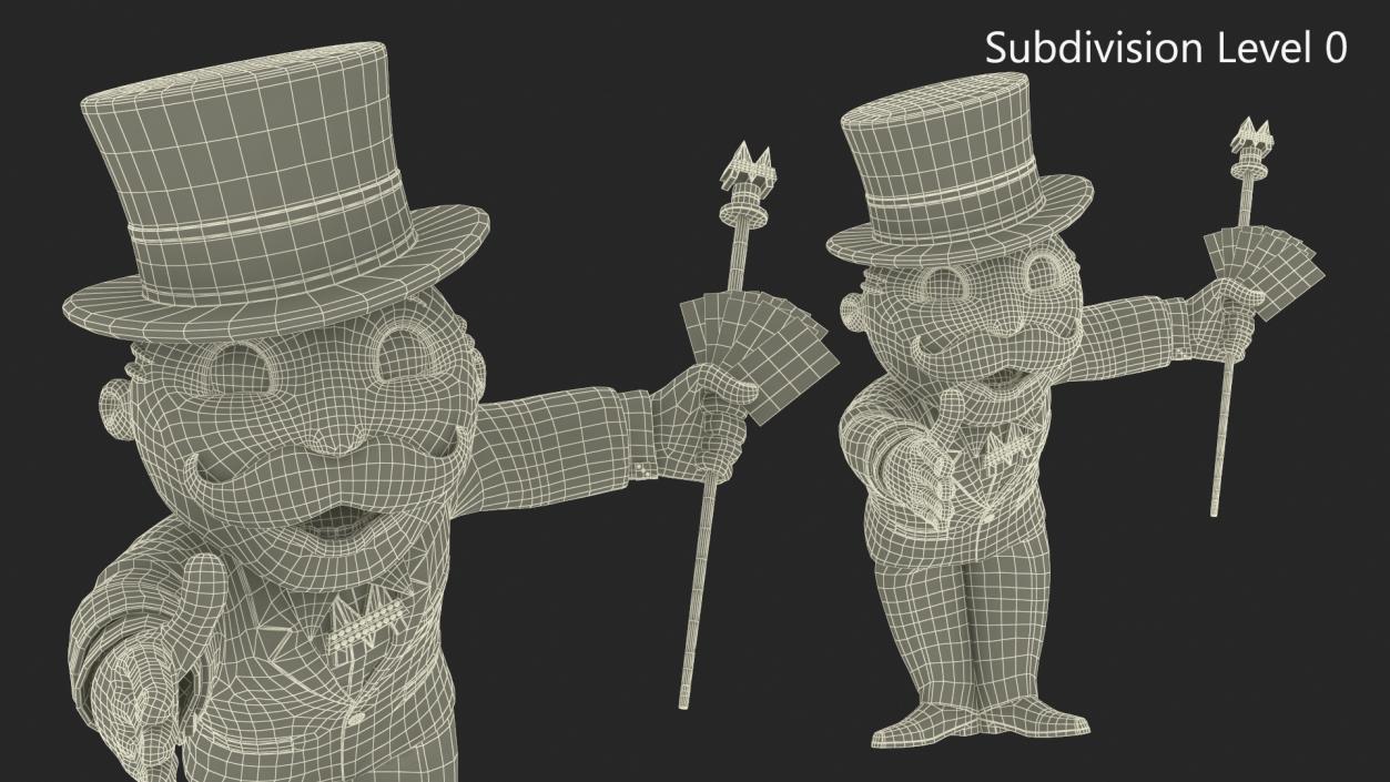 Mr Monopoly Handshake Pose for 3D Print 3D model