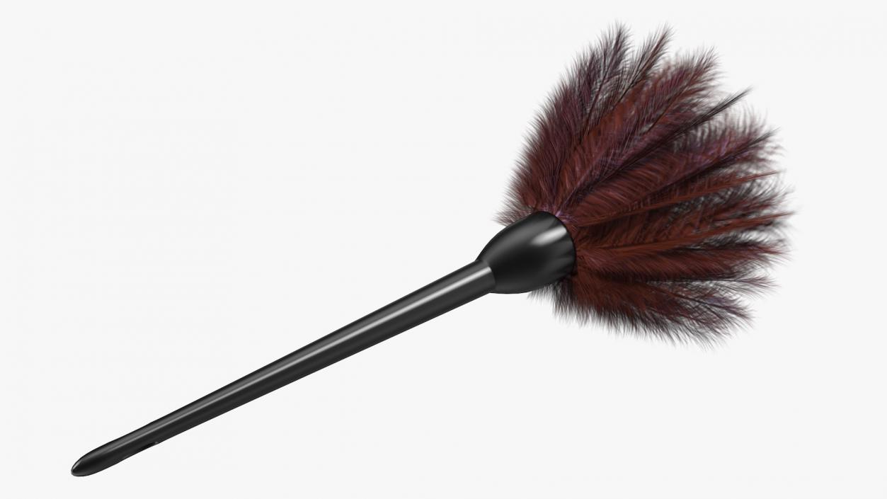 Feather Duster with Black Handle 3D