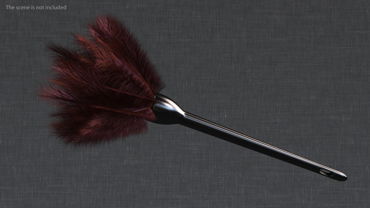 Feather Duster with Black Handle 3D