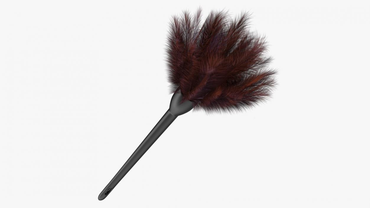 Feather Duster with Black Handle 3D