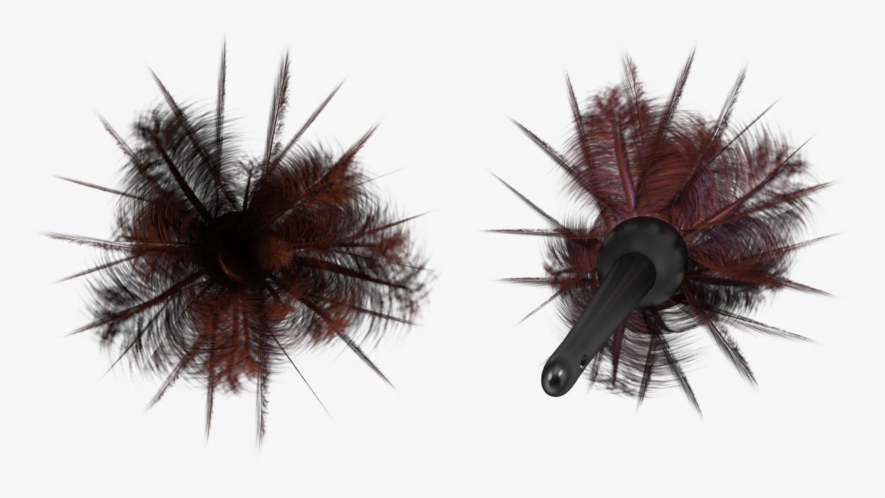 Feather Duster with Black Handle 3D