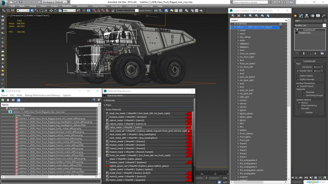 3D Liebherr T 282B Haul Truck Rigged model