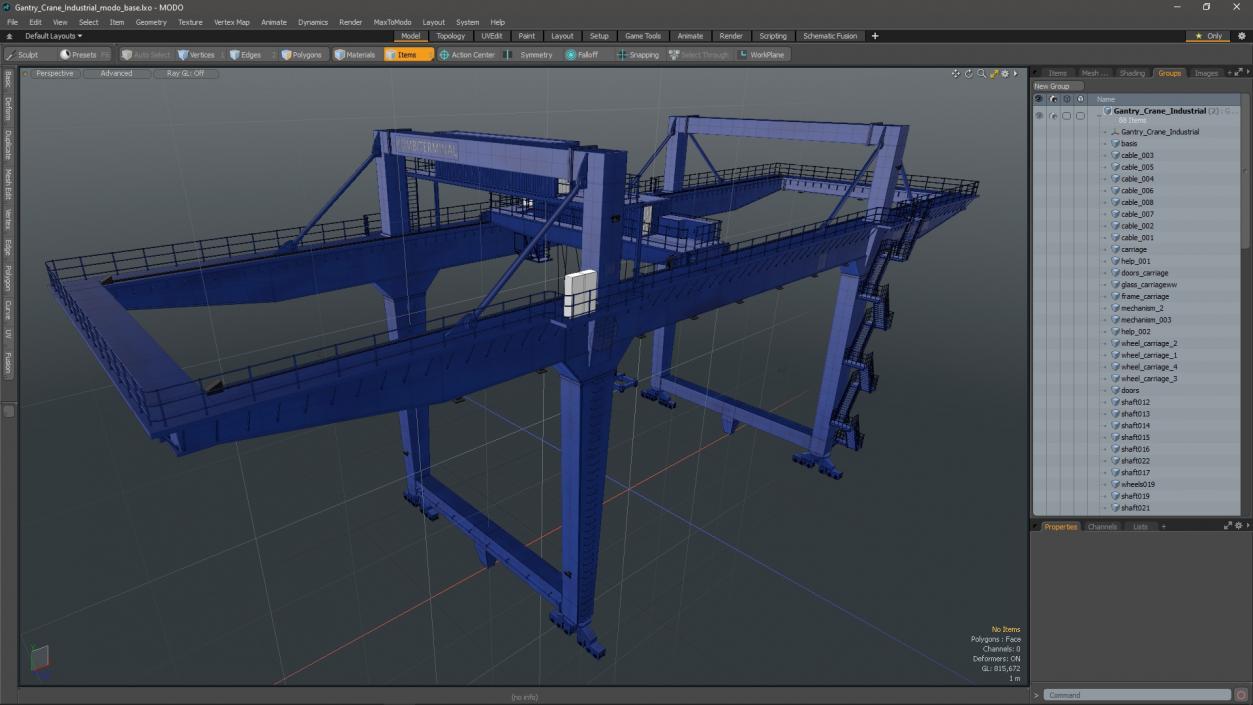 3D Gantry Crane Industrial model