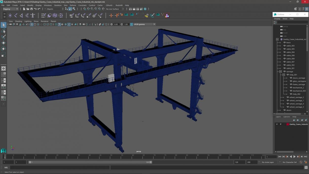 3D Gantry Crane Industrial model