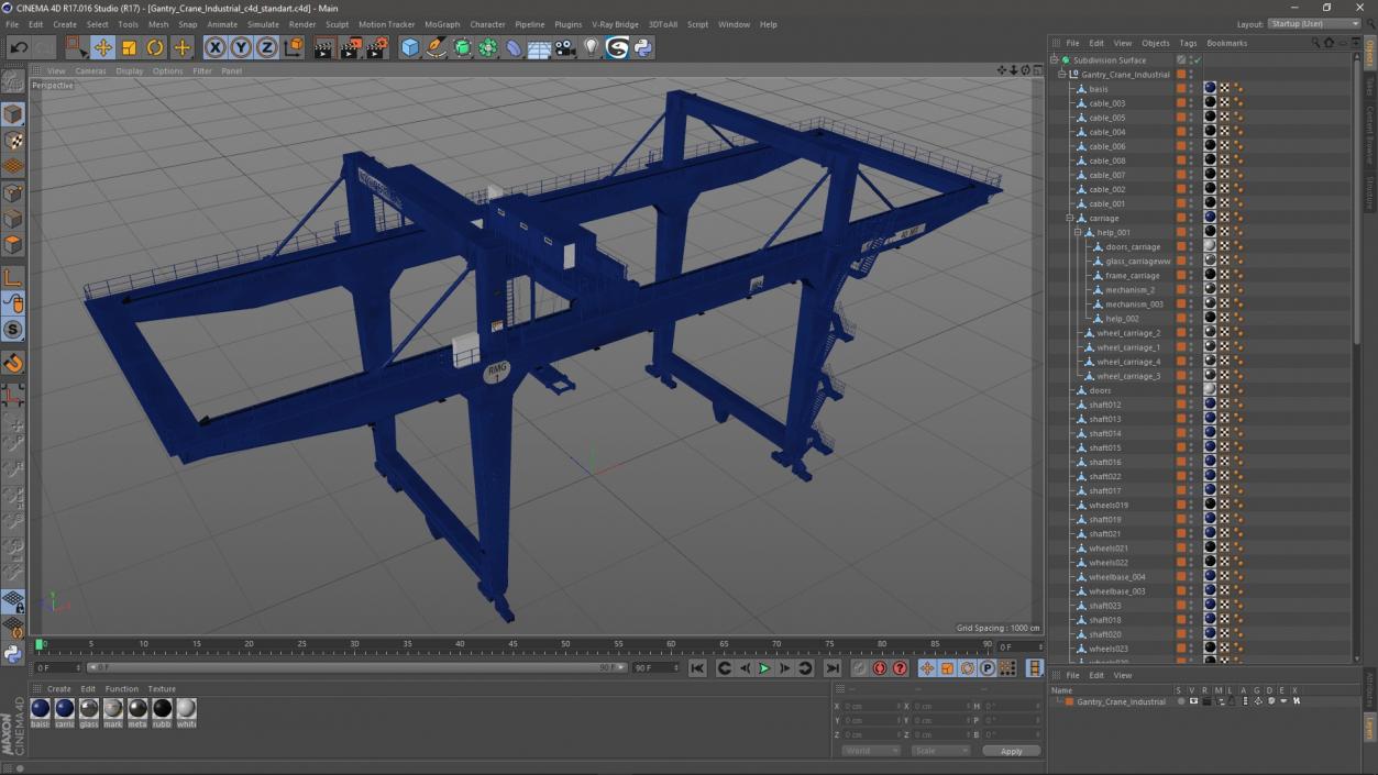 3D Gantry Crane Industrial model