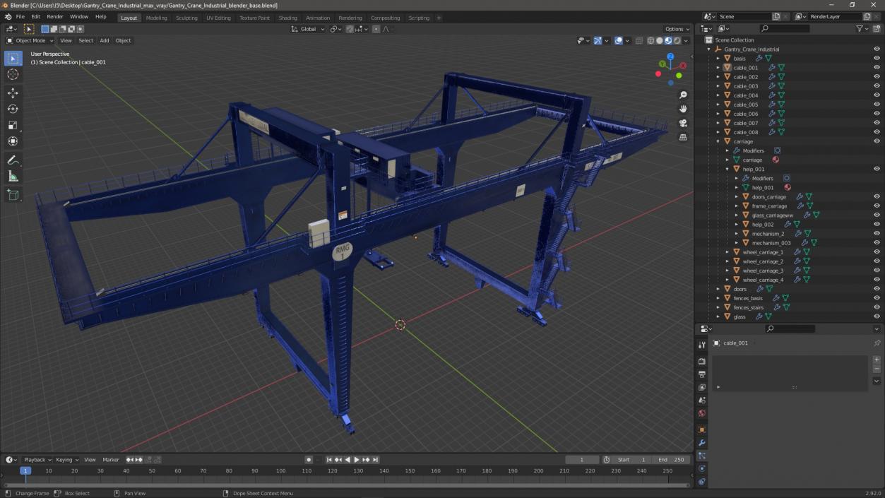 3D Gantry Crane Industrial model