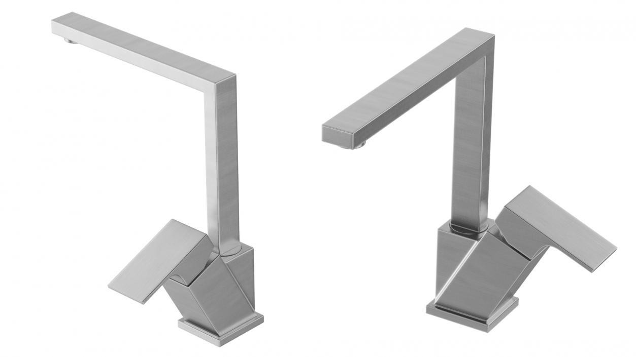 3D Angular Single Lever Kitchen Mixer Tap model