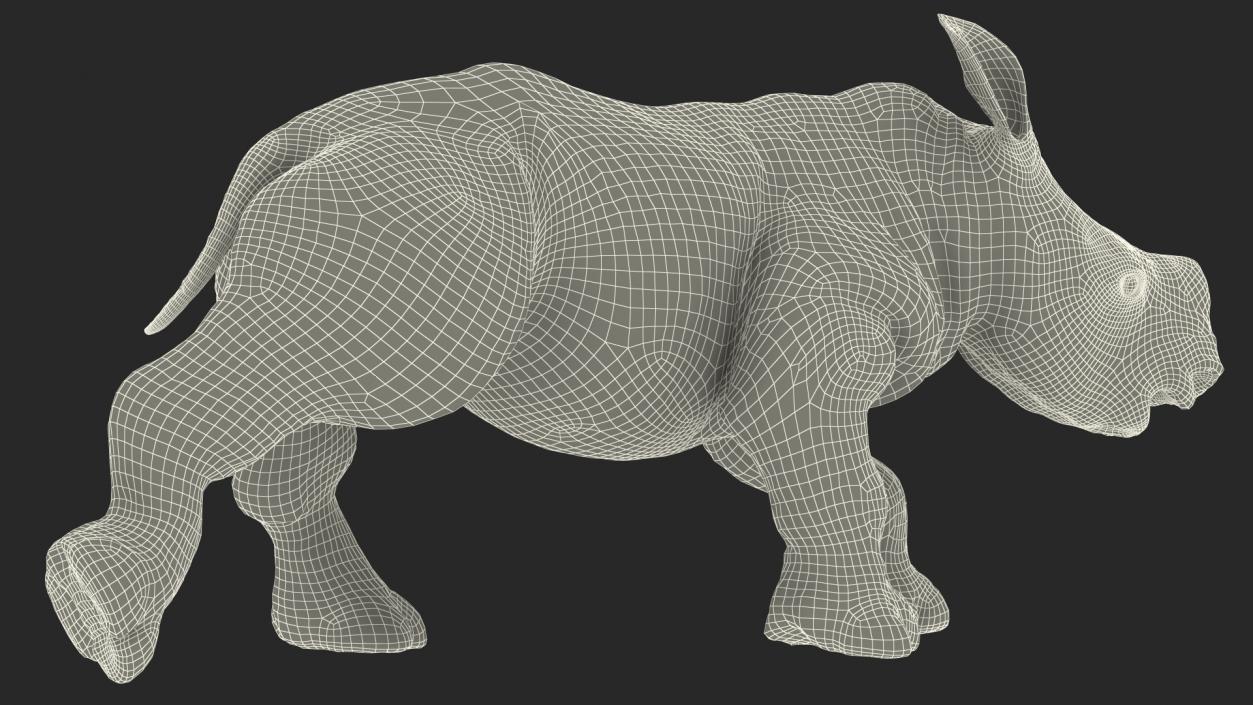 3D Baby Rhino Walking Pose model