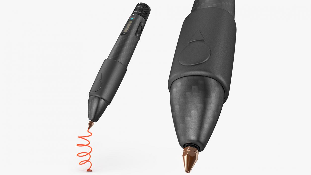 Printing Pen Black Extrudes Spiral 3D model