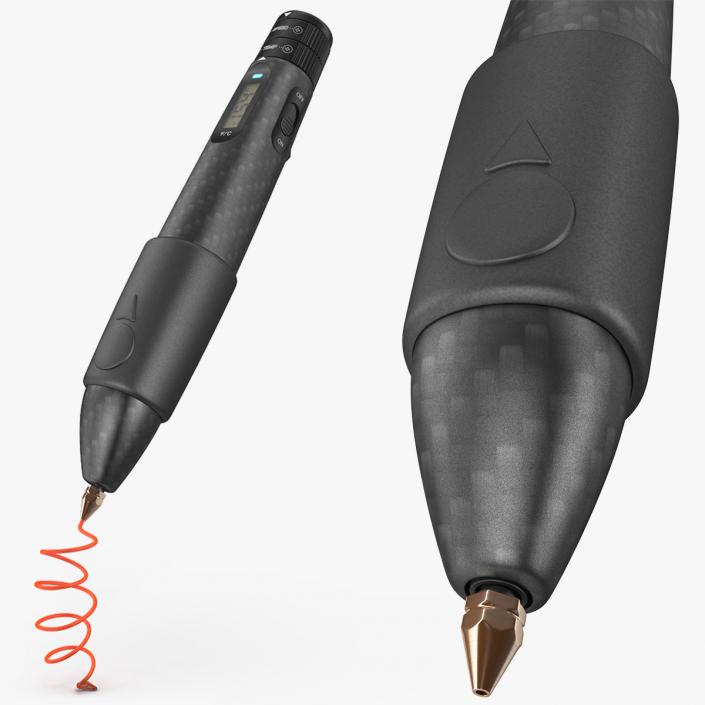 Printing Pen Black Extrudes Spiral 3D model