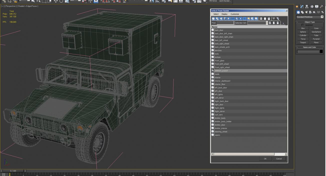 3D Shelter Carrier MSE Car HMMWV m1037 Green