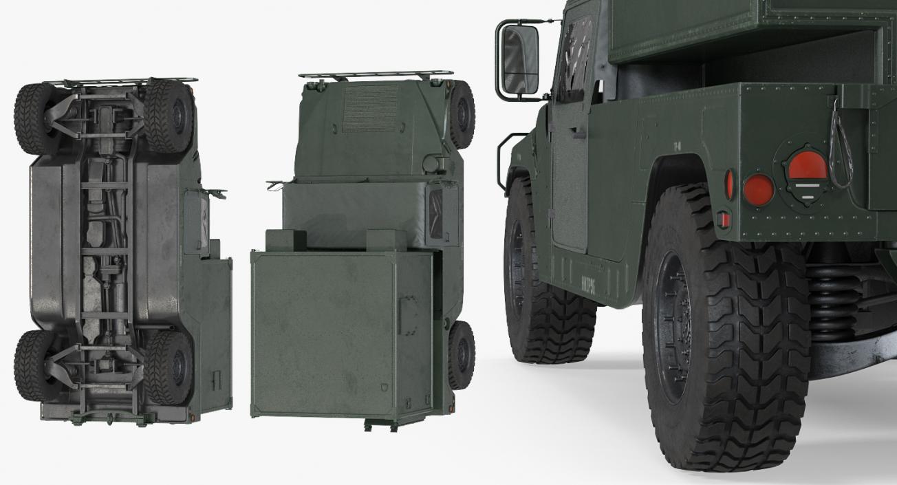 3D Shelter Carrier MSE Car HMMWV m1037 Green