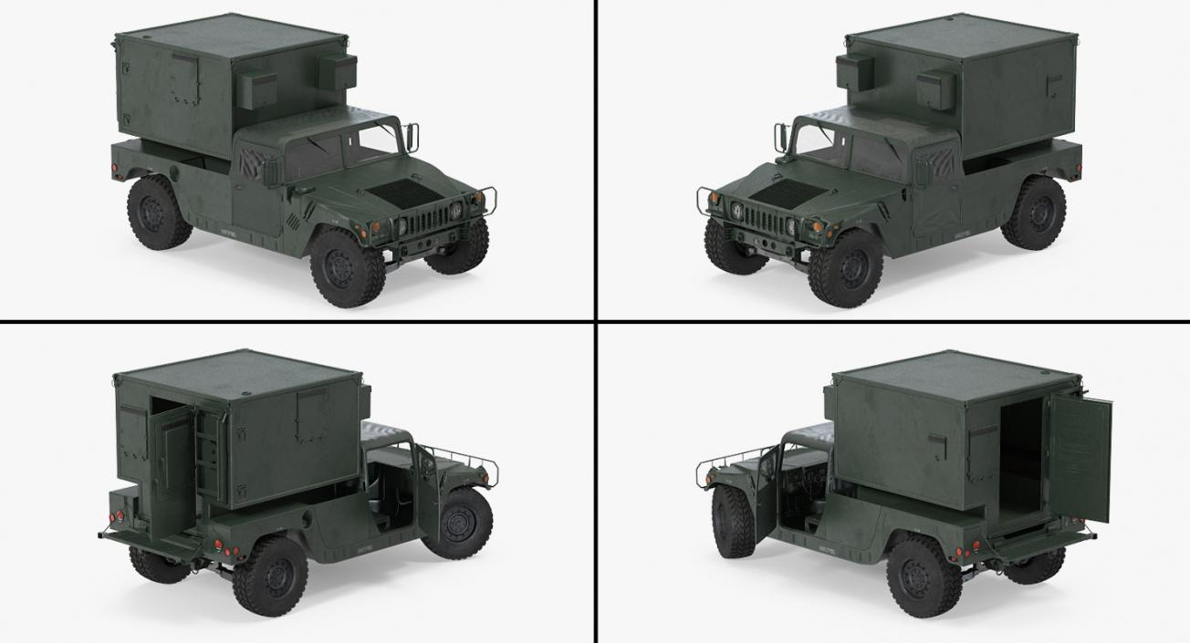 3D Shelter Carrier MSE Car HMMWV m1037 Green