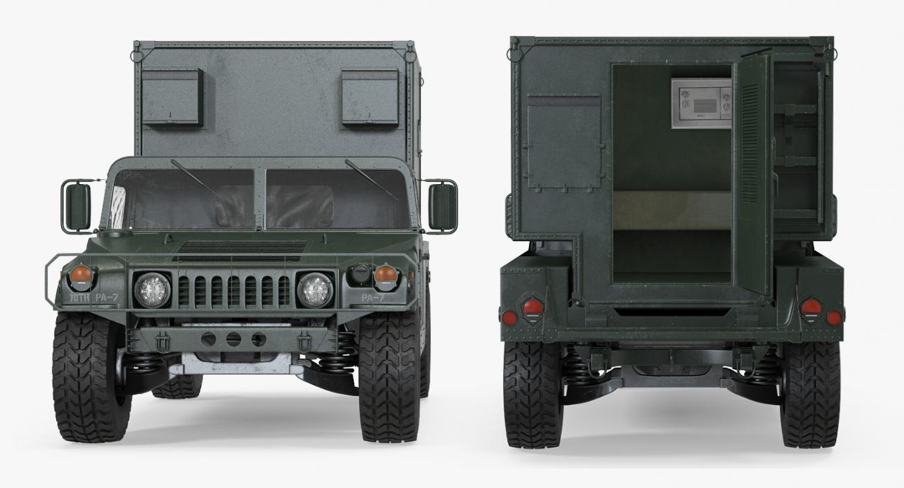 3D Shelter Carrier MSE Car HMMWV m1037 Green