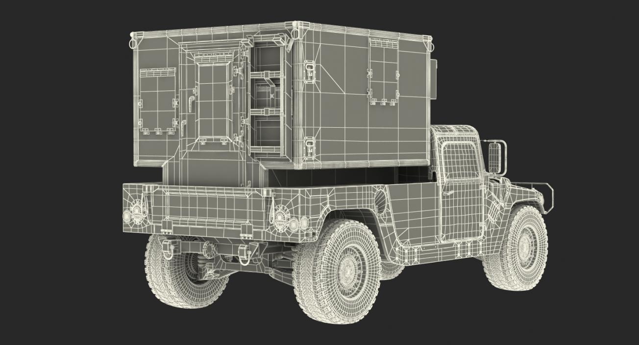 3D Shelter Carrier MSE Car HMMWV m1037 Green