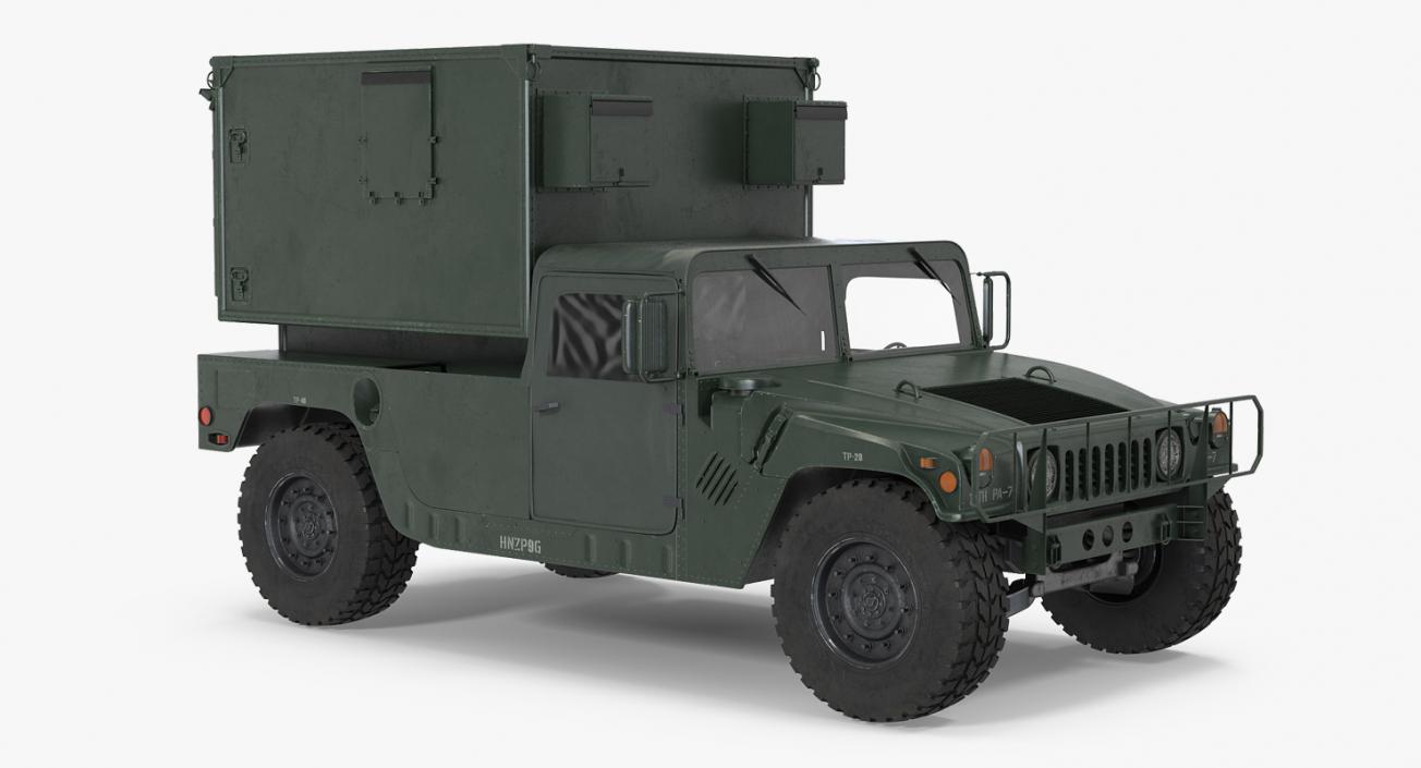 3D Shelter Carrier MSE Car HMMWV m1037 Green