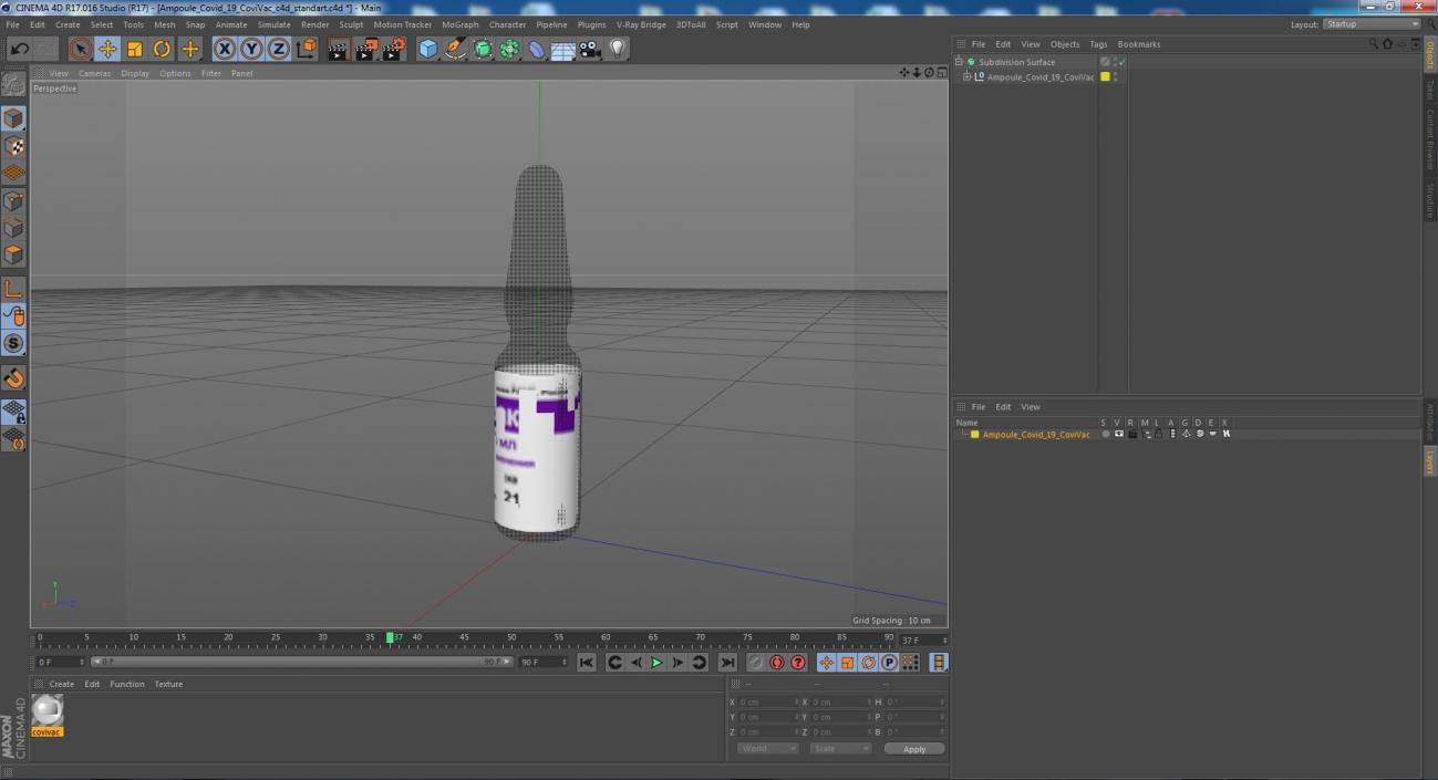 Ampoule Covid 19 CoviVac 3D model