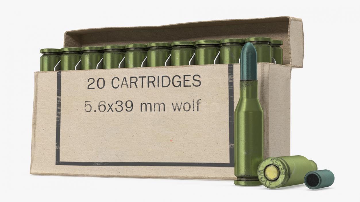 3D model Box of 5.6x39 220 Russian Cartridge