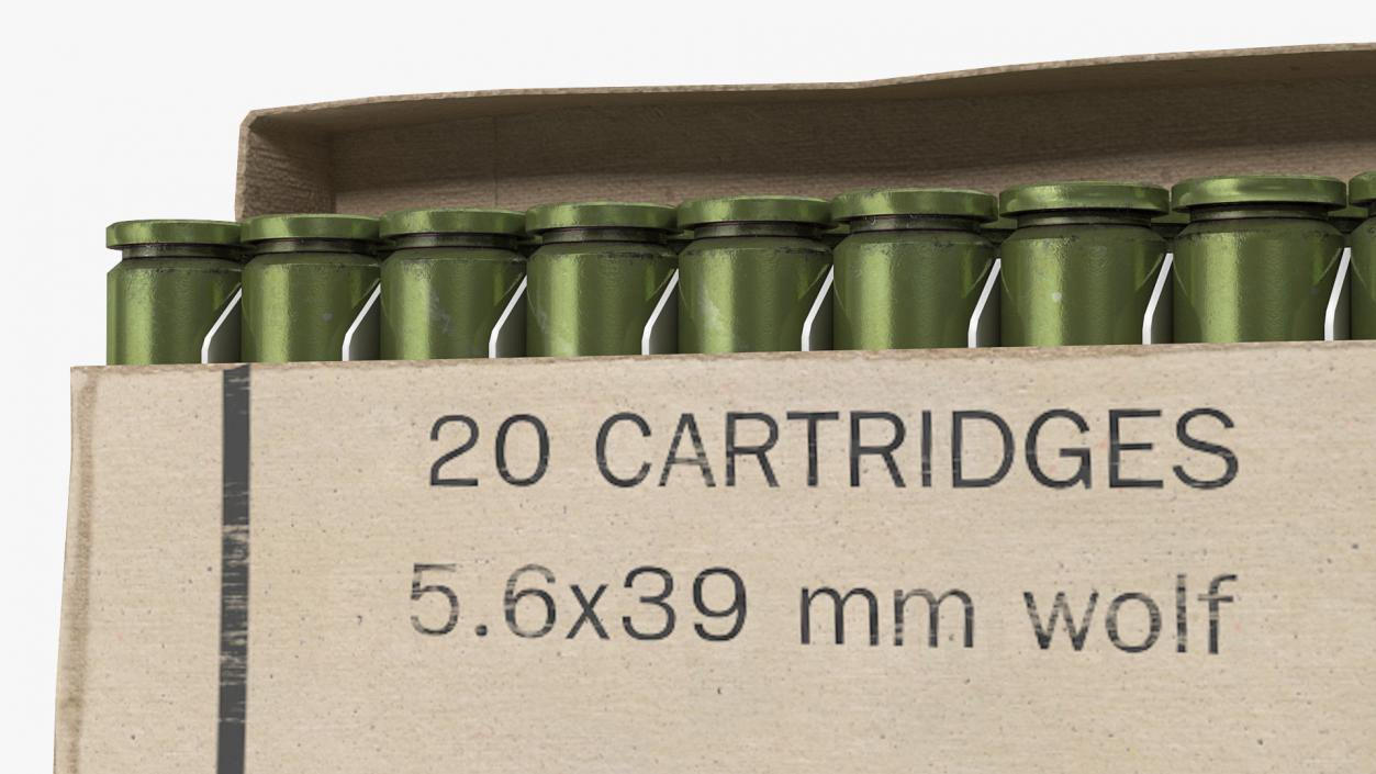 3D model Box of 5.6x39 220 Russian Cartridge