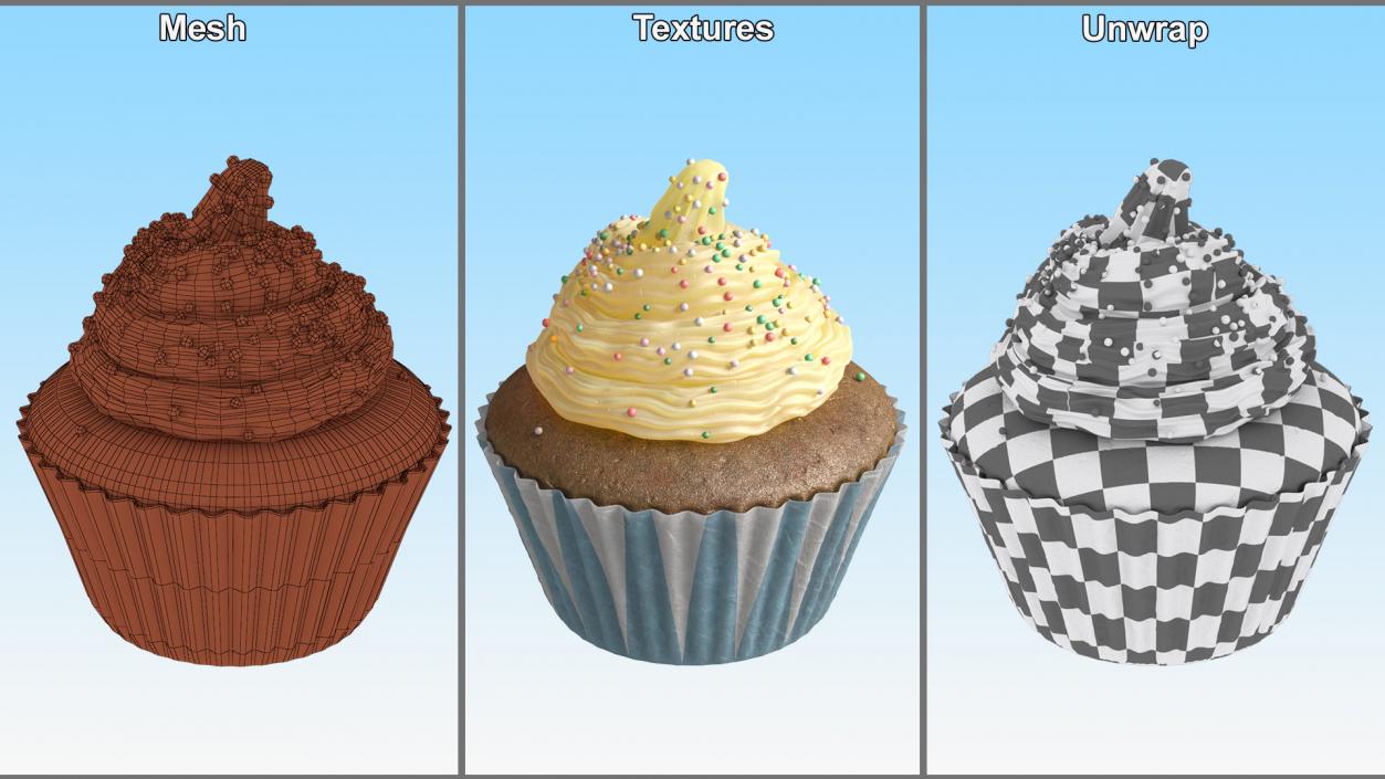 3D Mug of Coffee with Cupcakes Collection model