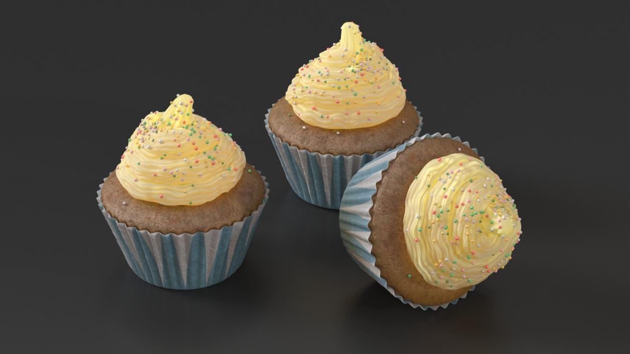 3D Mug of Coffee with Cupcakes Collection model