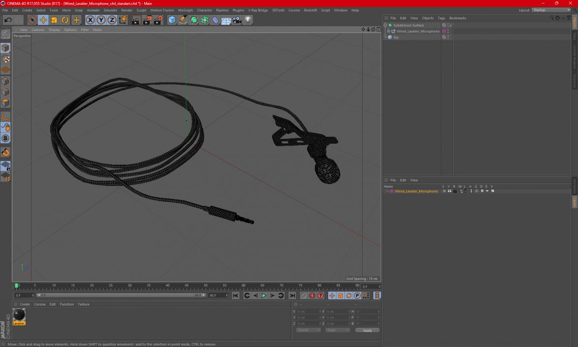 3D model Wired Lavalier Microphone