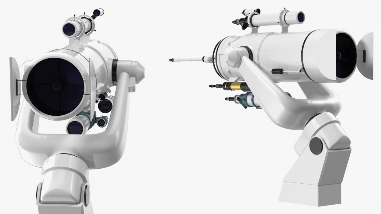 3D Scientific Observatory Telescope Rigged for Maya model