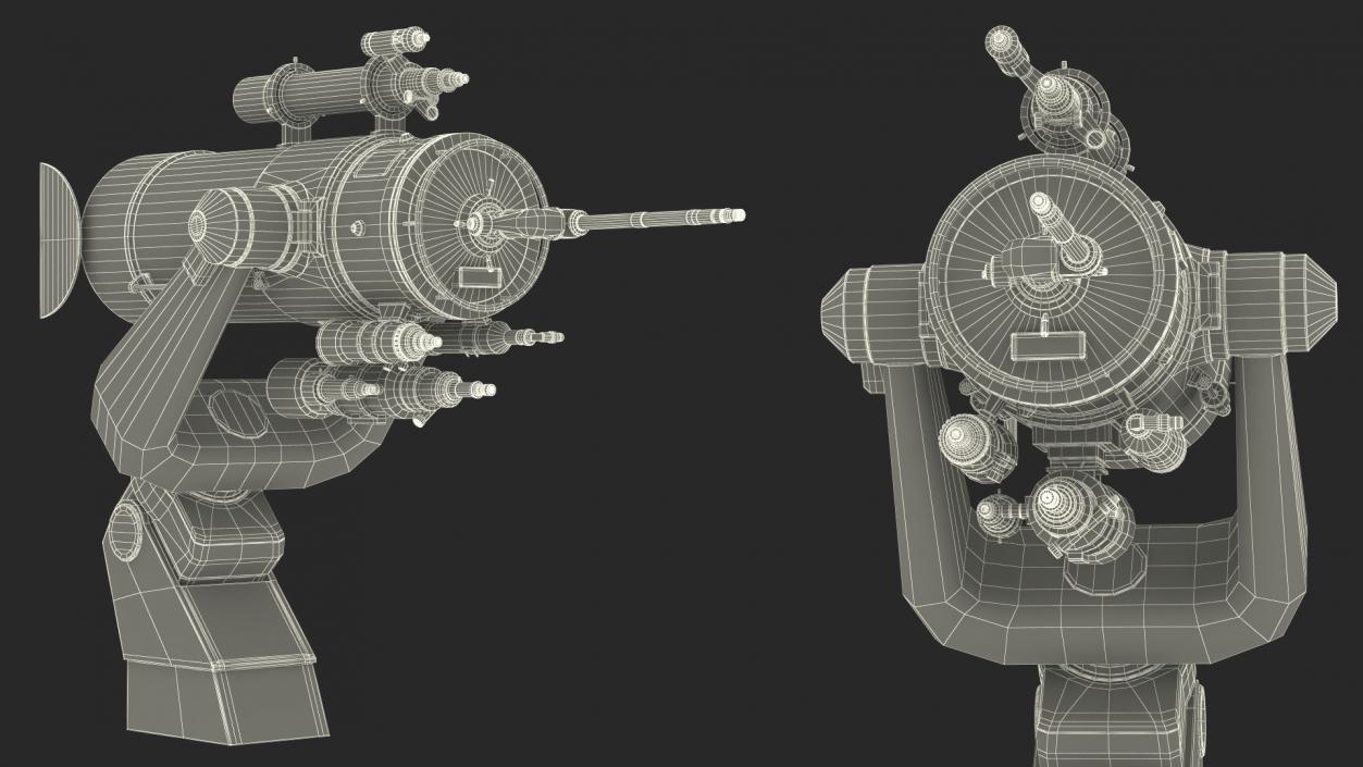 3D Scientific Observatory Telescope Rigged for Cinema 4D model