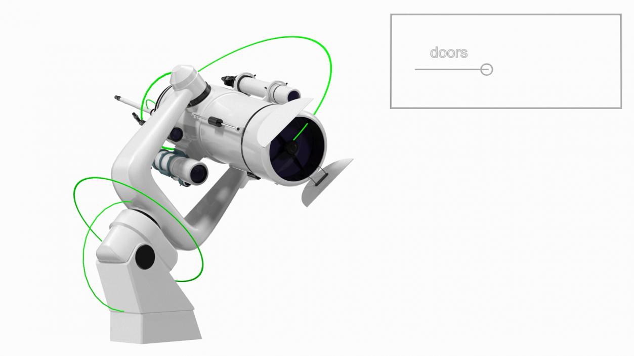 3D Scientific Observatory Telescope Rigged for Maya model