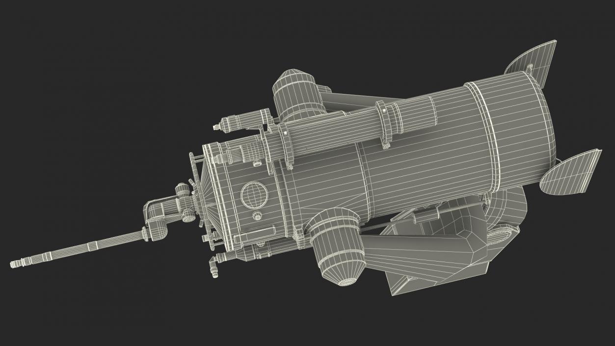 3D Scientific Observatory Telescope Rigged for Maya model