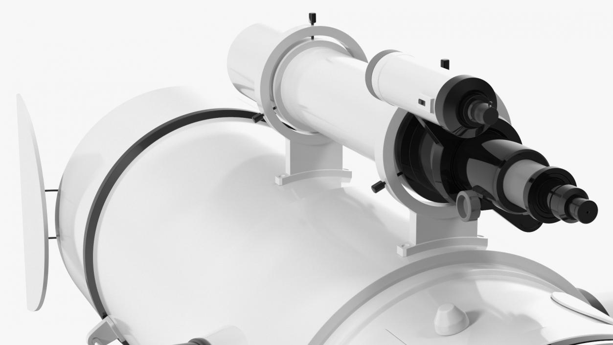 3D Scientific Observatory Telescope Rigged for Maya model