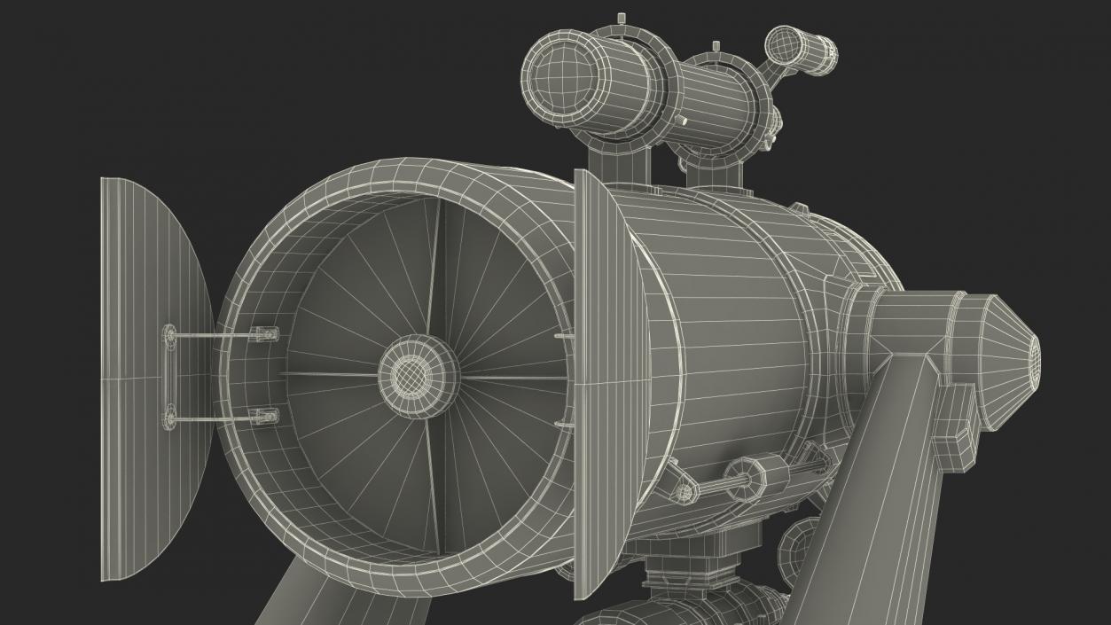 3D Scientific Observatory Telescope Rigged for Maya model