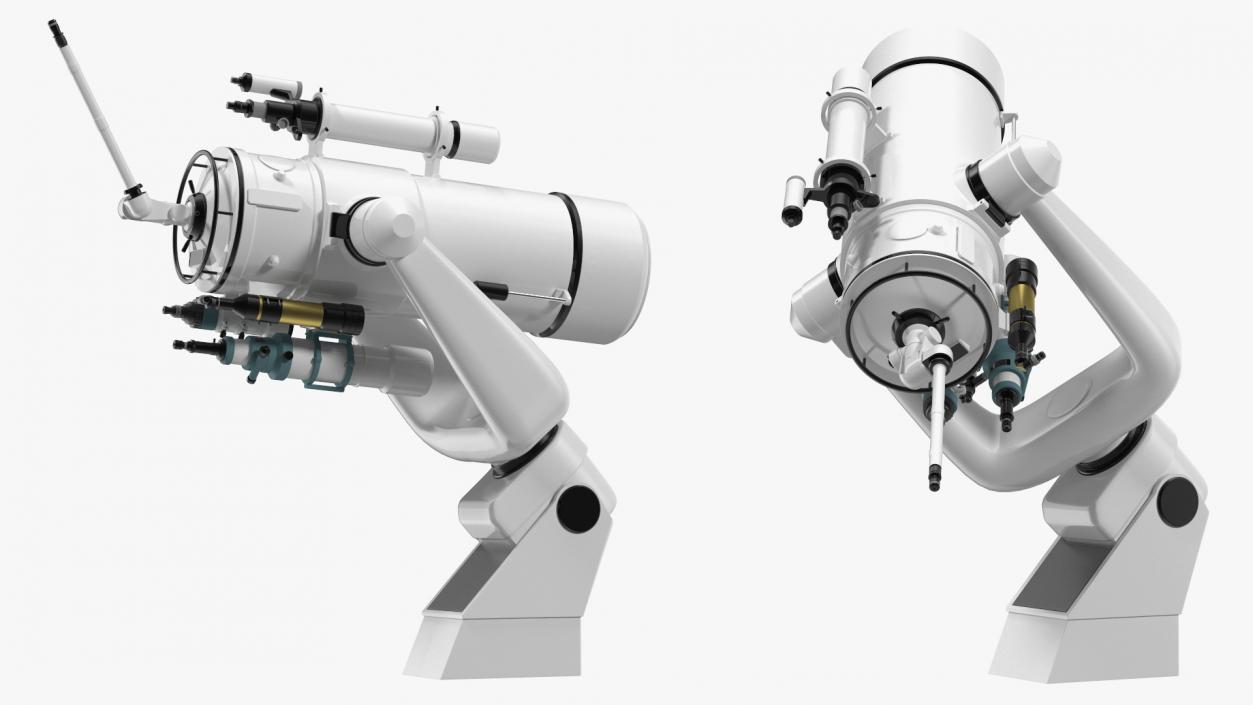 3D Scientific Observatory Telescope Rigged for Maya model