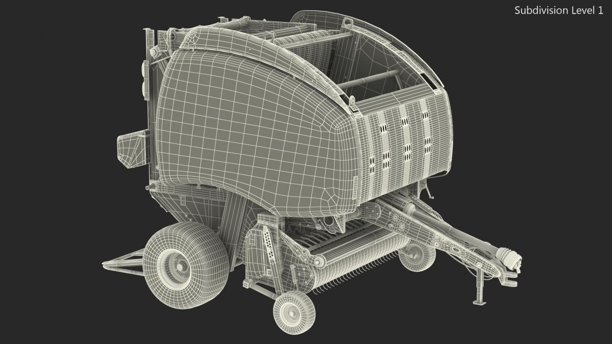 3D Bale Wrapper Machine Dirty Rigged model