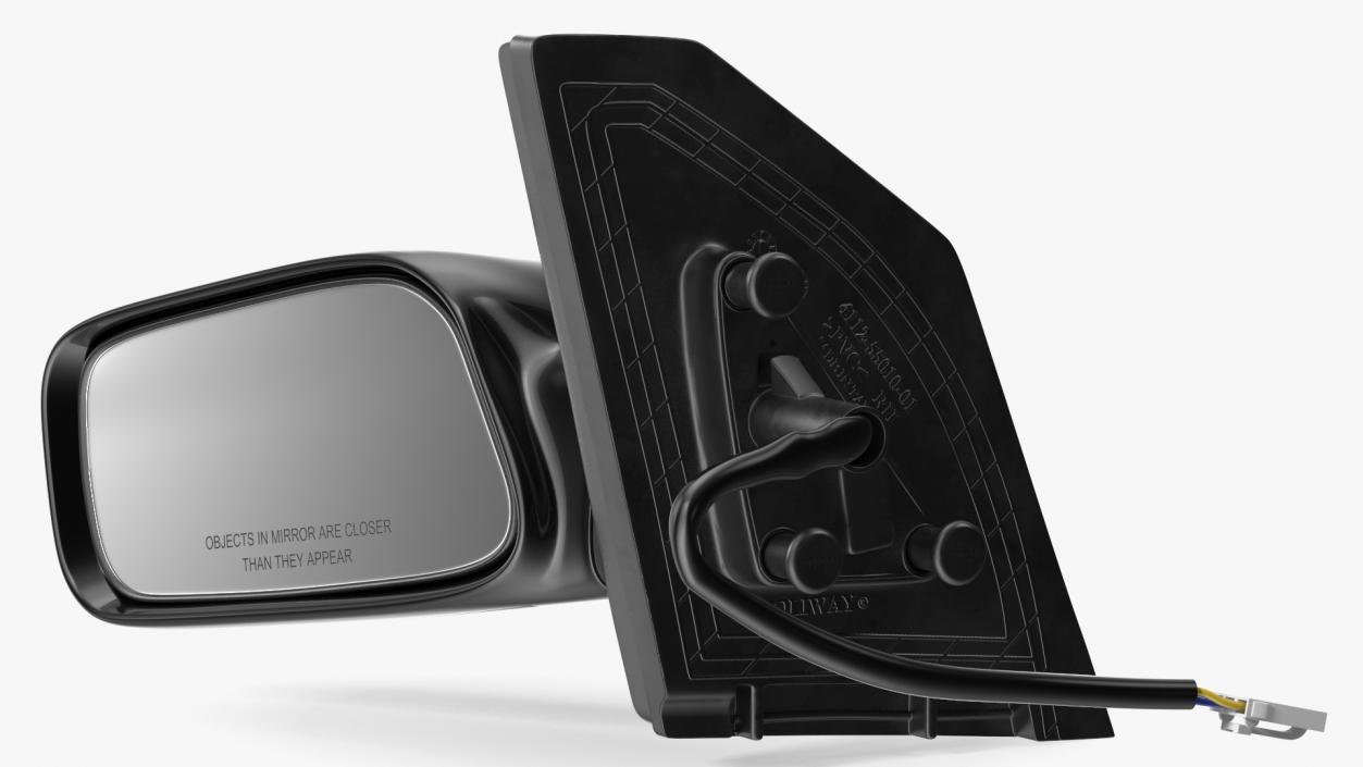 3D Car Side View Mirror Left Black