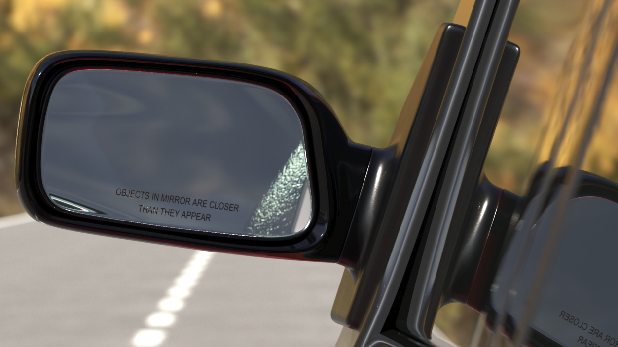 3D Car Side View Mirror Left Black