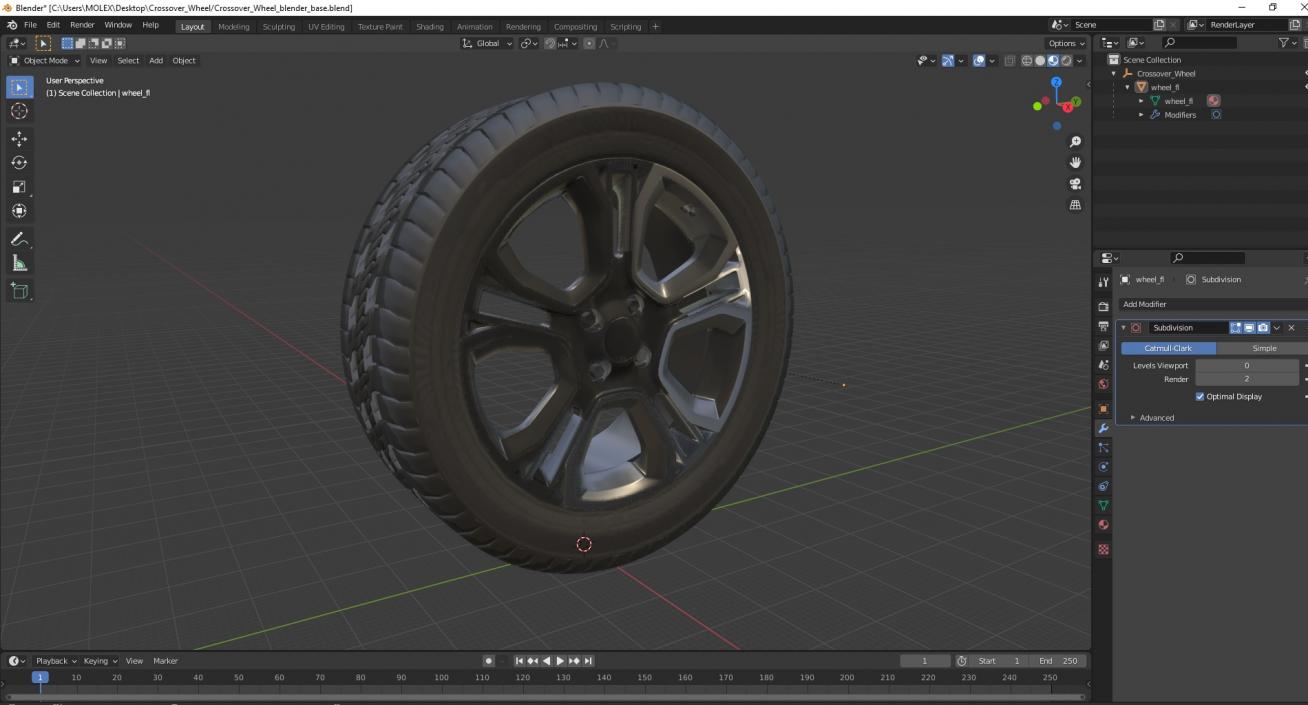 3D model Crossover Wheel