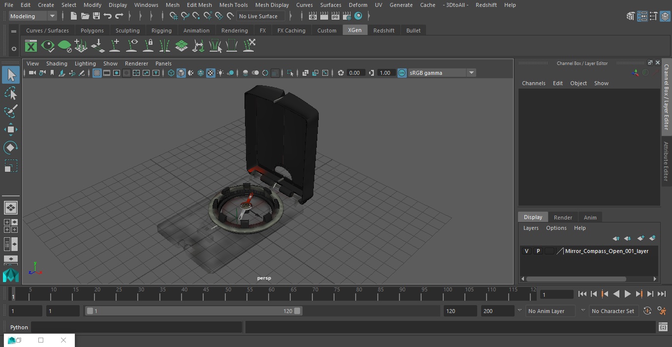 Mirror Compass Open 3D model