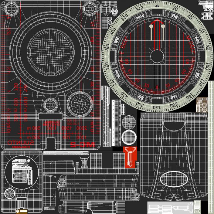 Mirror Compass Open 3D model