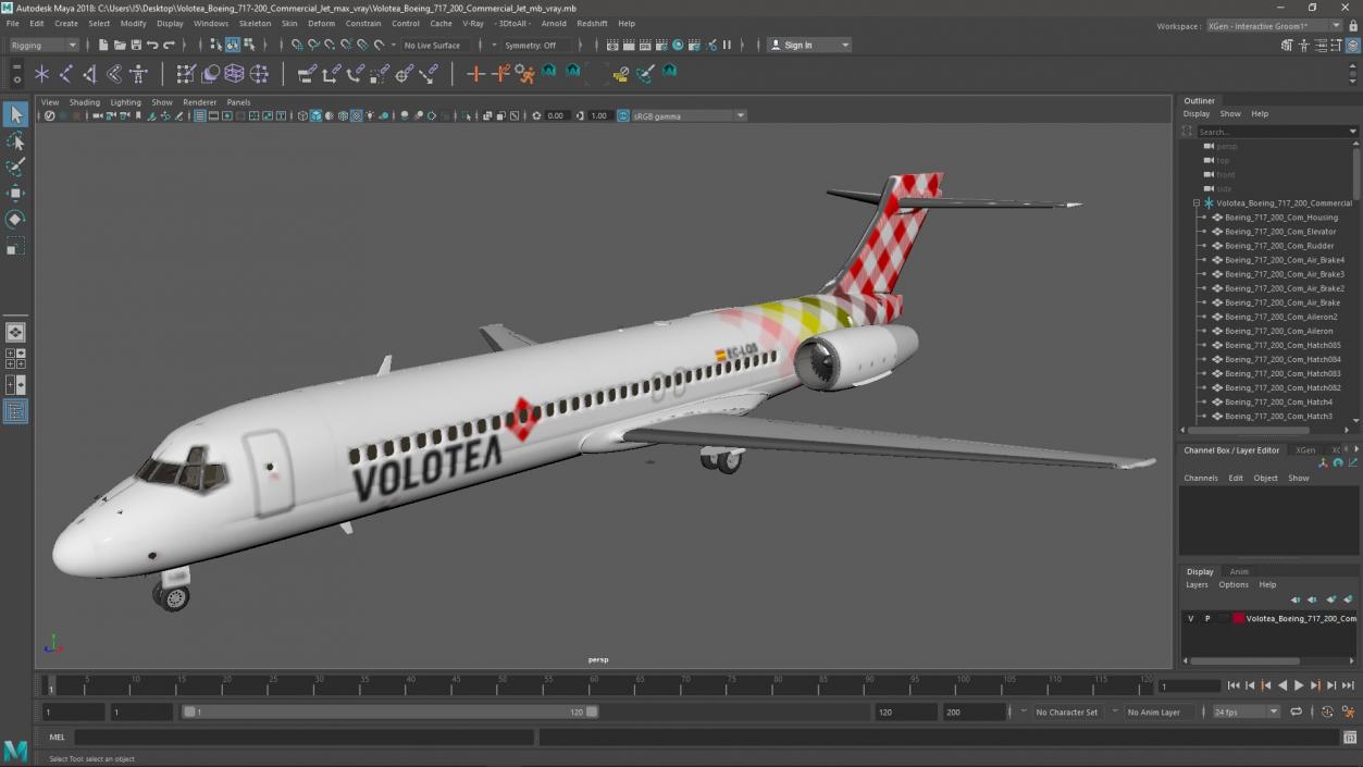 Volotea Boeing 717-200 Commercial Jet 3D