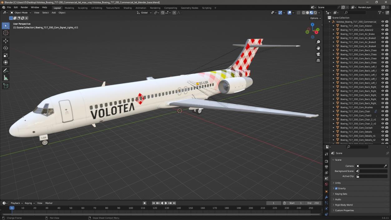 Volotea Boeing 717-200 Commercial Jet 3D