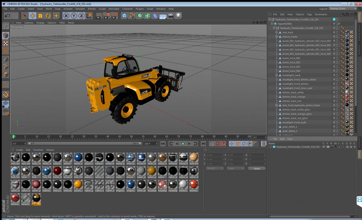 3D Hydraulic Telehandler Forklift JCB 535 model