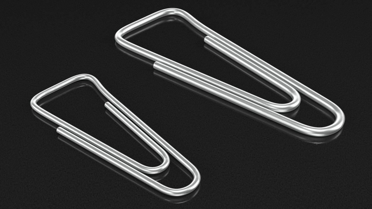 3D Paper Clip Triangular Shape Metal model