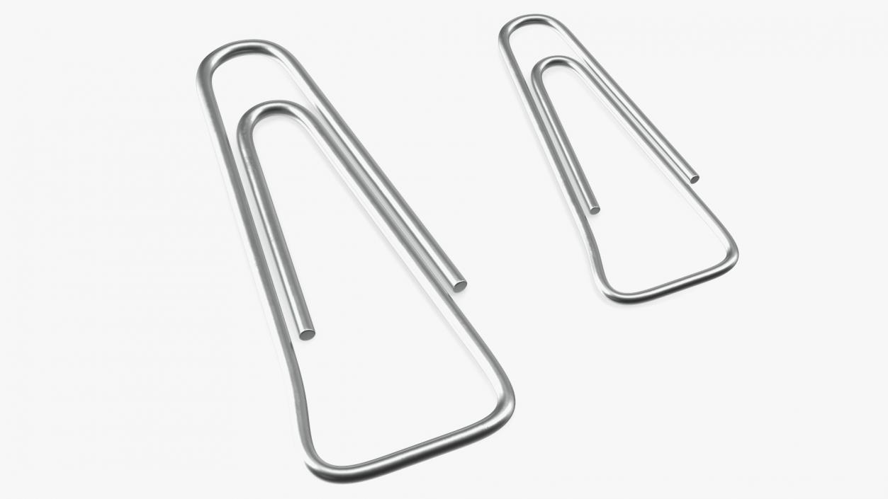 3D Paper Clip Triangular Shape Metal model